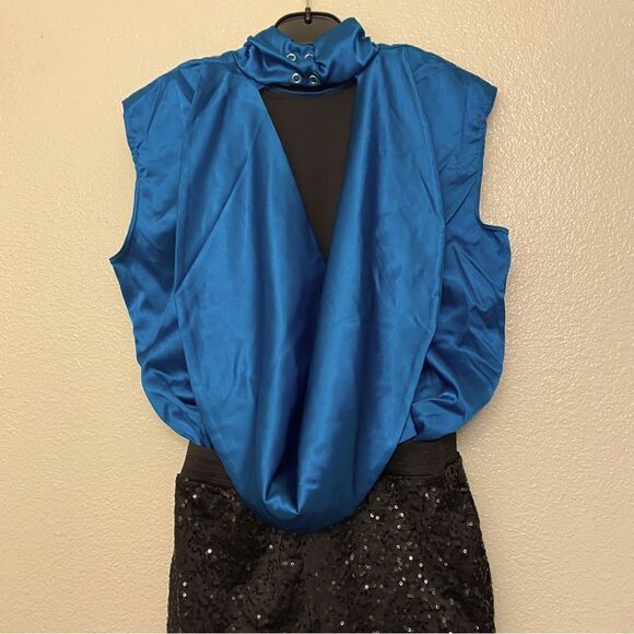 WEISSMAN Dance Costume aqua teal blue romper leotard The Cure 12900 adult - MA - Picture 4 of 11